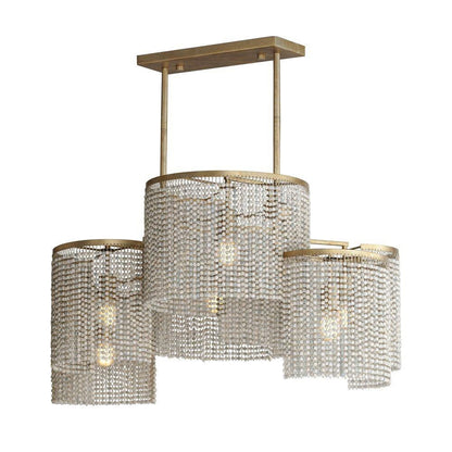 Maxim Lighting 22466WWDGS Fontaine 6 Light Golden Silver Linear Pendant Ceiling Light