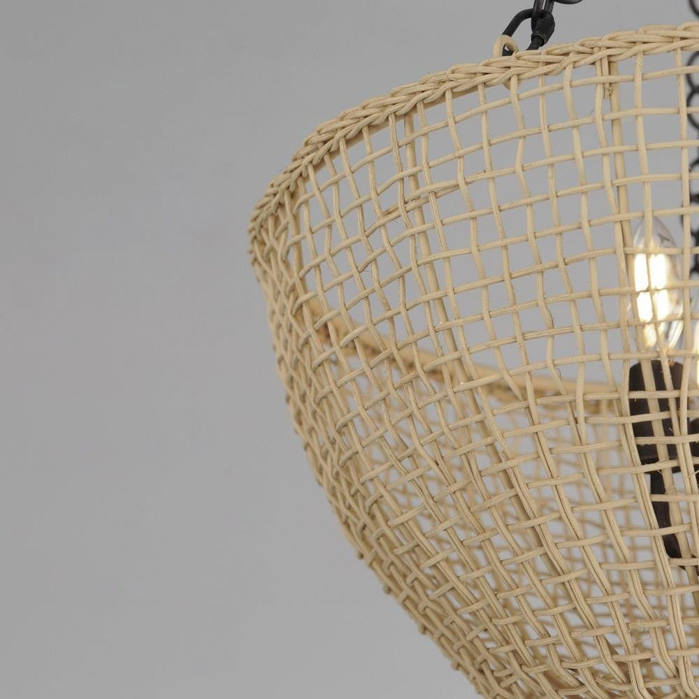 Maxim Lighting 22473NAANB Cestino Pendant - Rattan Weave Close-Up Detail