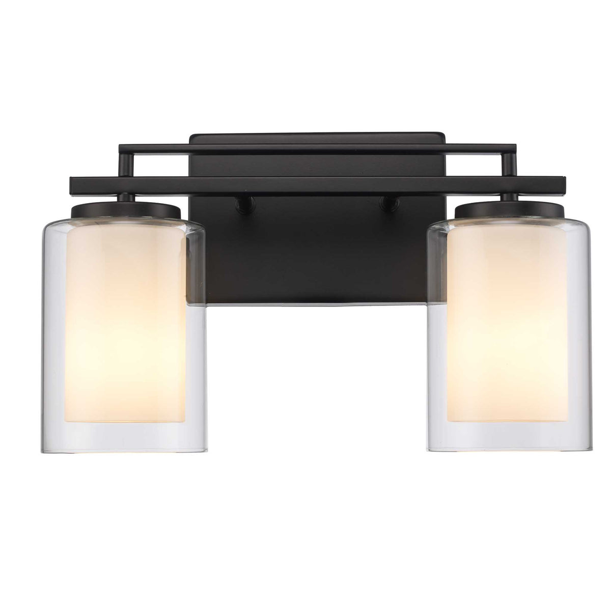 Trans Globe Lighting 22482 BK Lisbon 2 Light Black Bath Vanity Wall Light
