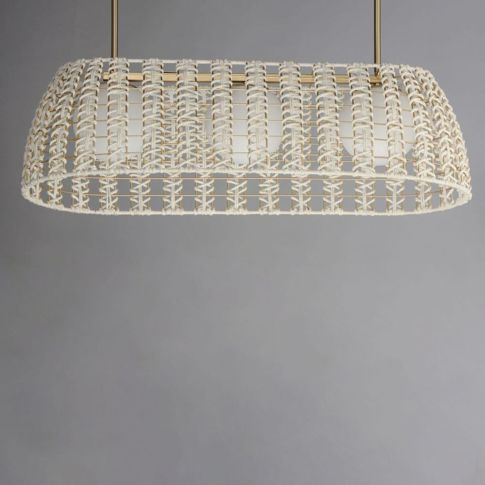 Maxim Lighting 22483SWGLD Macrame 3 Light Gold Linear Pendant - Front View