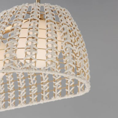 Maxim Lighting 22483SWGLD Macrame 3 Light Gold Linear Pendant - Detail View of Woven Shade