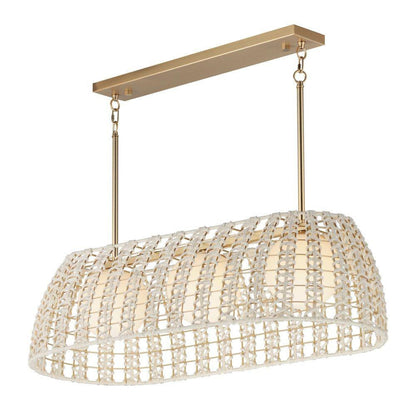 Maxim Lighting 22483SWGLD Macrame 3 Light Gold Linear Pendant Ceiling Light - Angled View