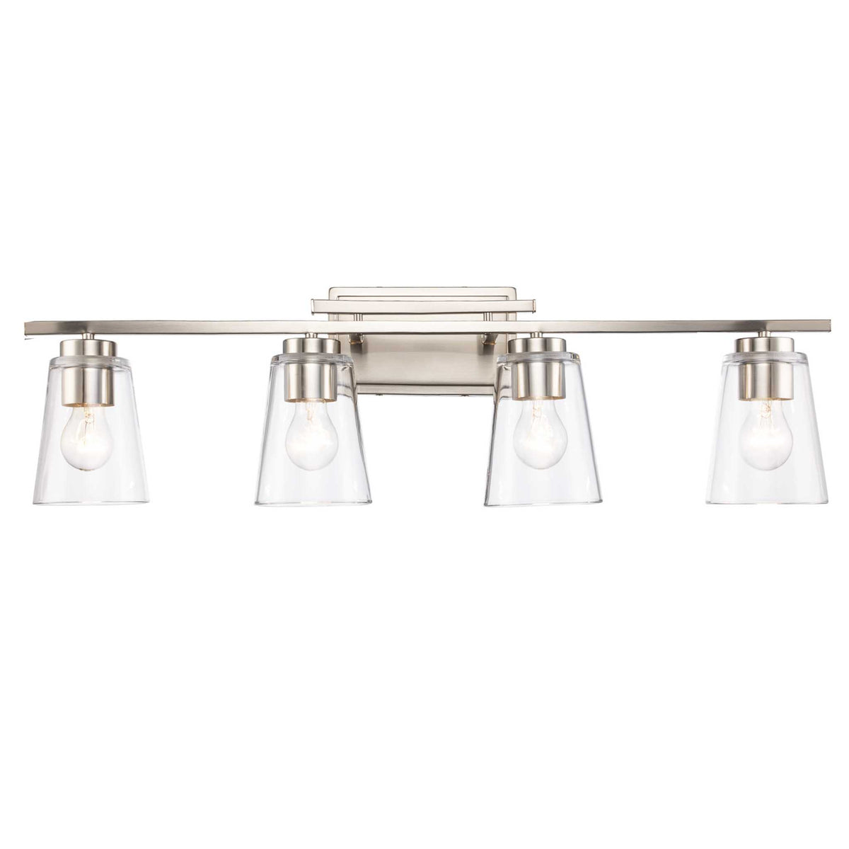 Trans Globe Lighting 22494 BN Iris 4 Light Brushed Nickel Bath Vanity Wall Light illuminated