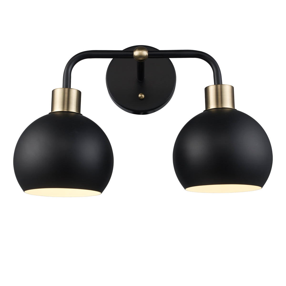Trans Globe Lighting Indigo 2 light bath vanity wall light in black and antique gold