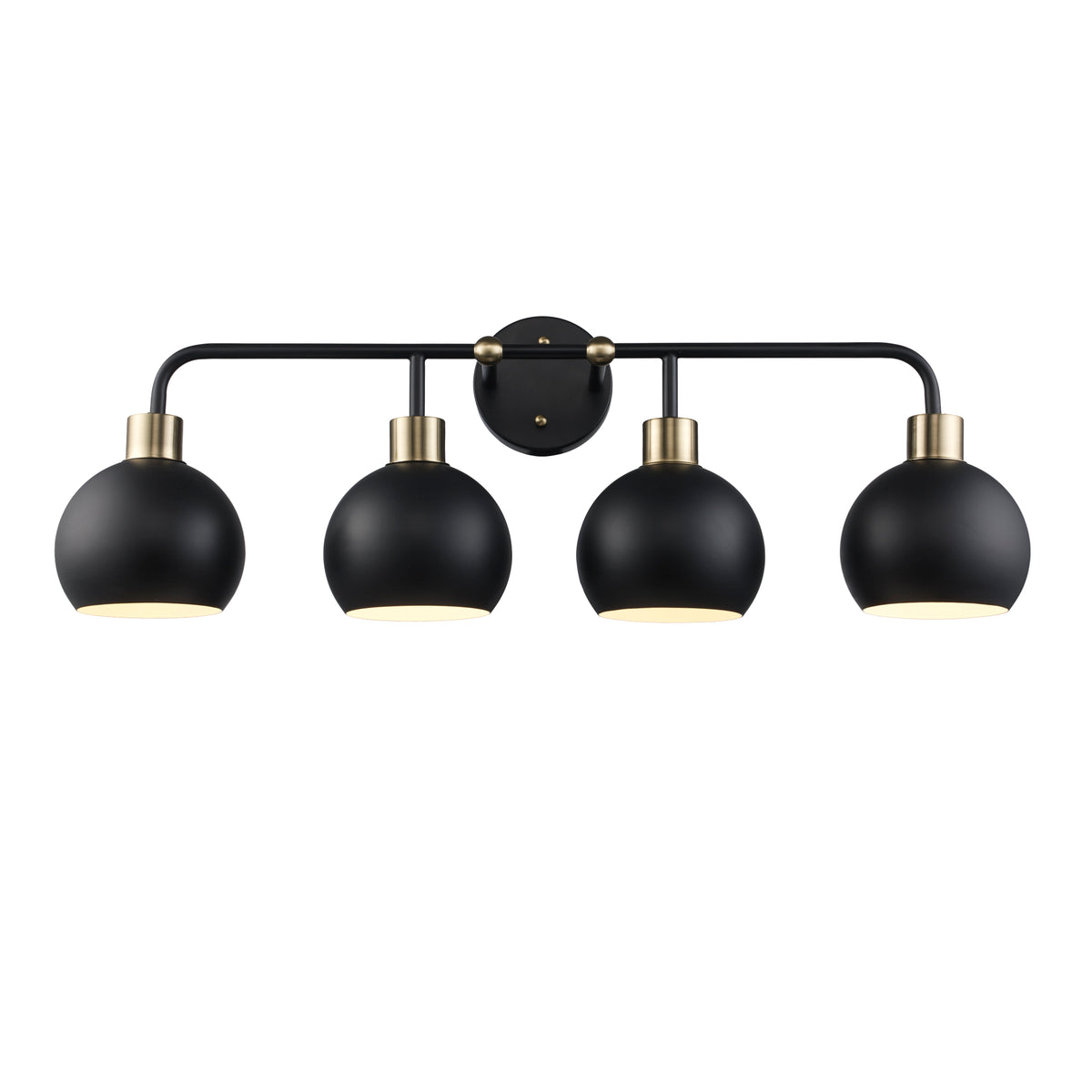 Trans Globe Lighting 22534 BKAG-BK Indigo 4 light vanity bar in black antique gold