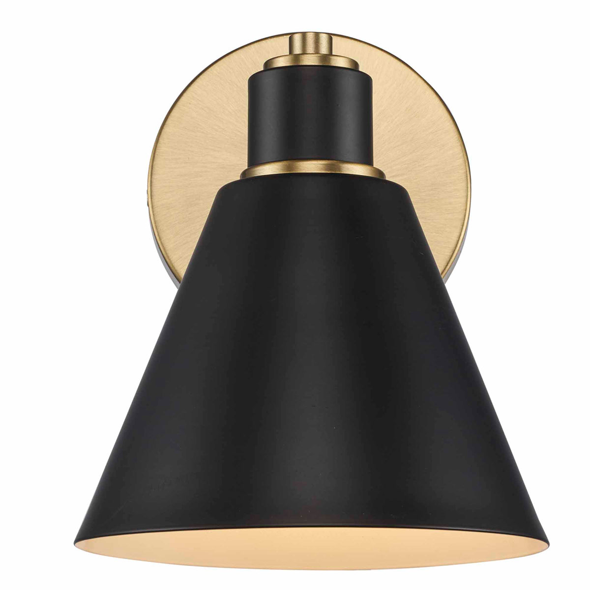 Trans Globe Lighting 22591 AG-BK ForgeLume wall sconce front view illuminated
