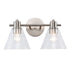 Trans Globe Lighting 22592 BN-CL ForgeLume 2 light vanity bar in brushed nickel