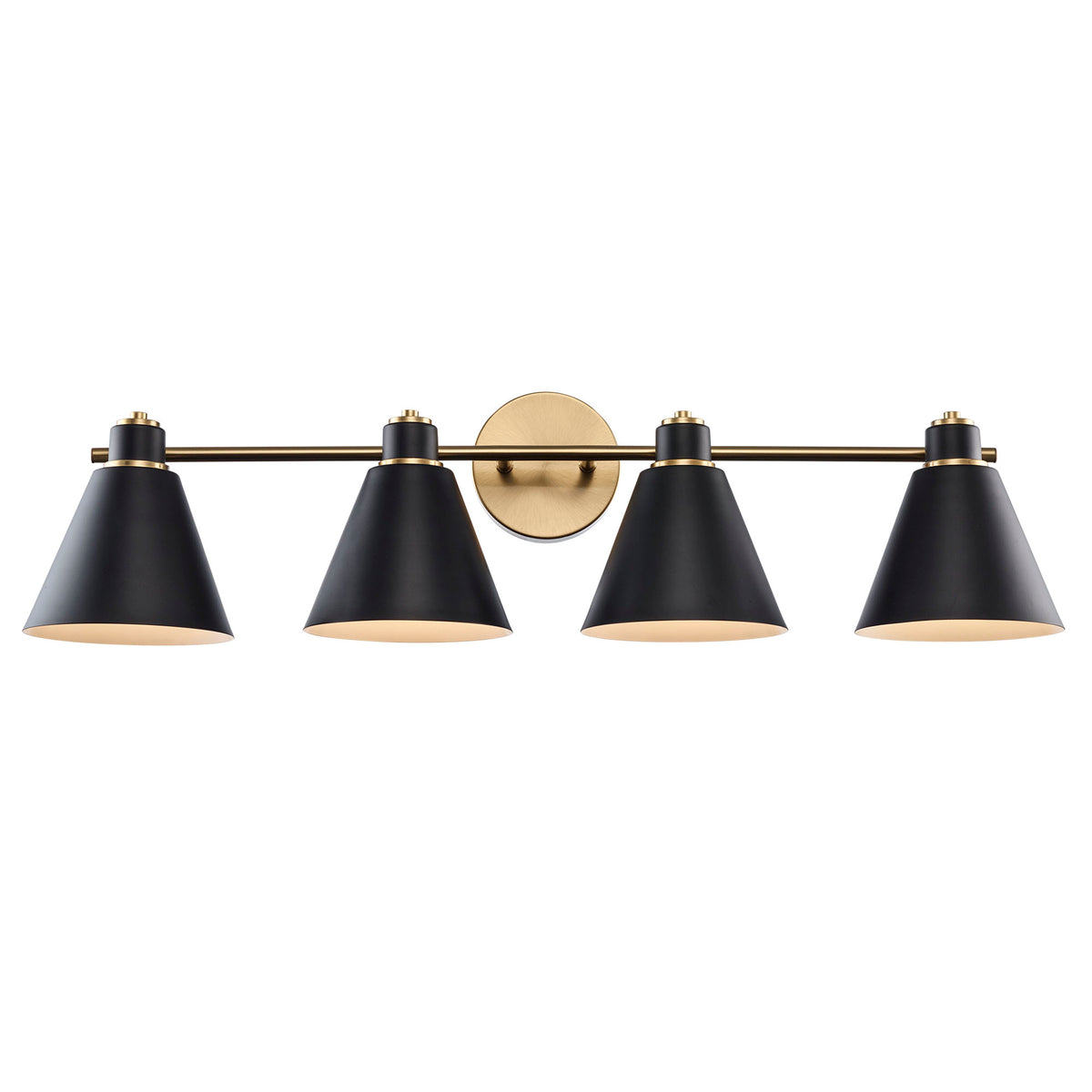 Trans Globe Lighting 22594 AG-BK ForgeLume 4 light bath vanity wall light in antique gold and black