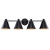 Trans Globe Lighting 22594 BK ForgeLume 4 light black bath vanity wall light front view
