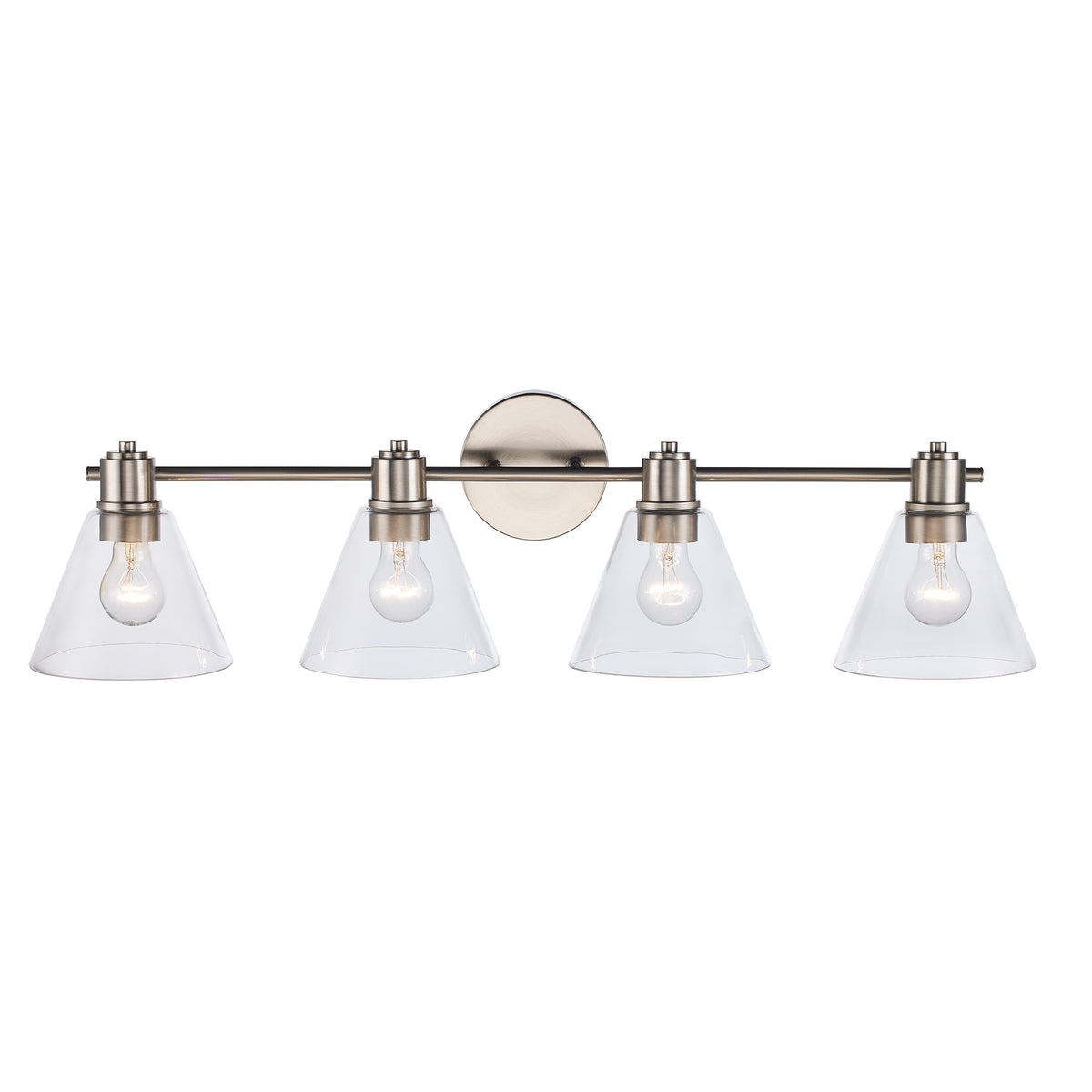 Trans Globe Lighting 22594 BN-CL ForgeLume 4 light brushed nickel bath vanity wall light front view