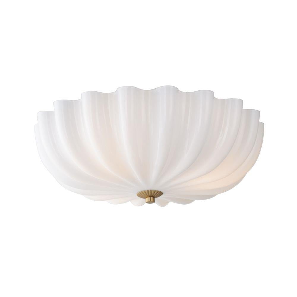 Maxim Lighting 22650WTNAB Bundt 3 Light Natural Aged Brass Semi Flush Mount Ceiling Light - White Background