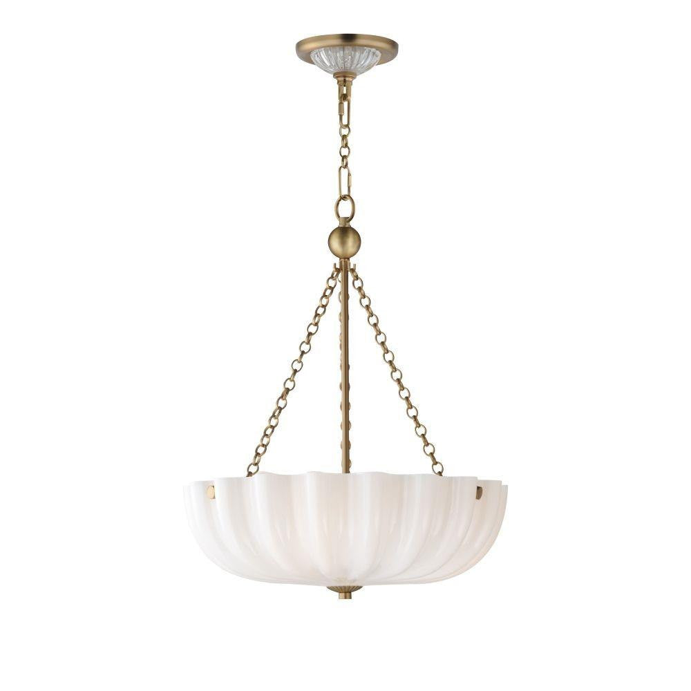 Maxim Lighting 22652WTNAB Bundt 3 Light Natural Aged Brass Semi-Flush Mount pendant view on white background