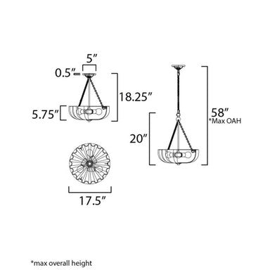 Maxim Lighting 22653WTNAB Bundt Semi Flush Mount - Dimensions Diagram