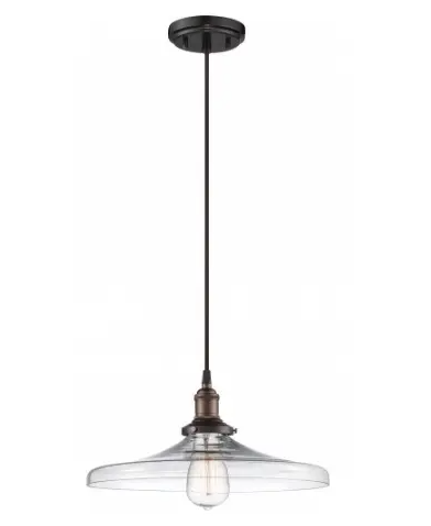 Nuvo 60-5507 Vintage 6.75" Pendant Light Fixture, Wattage 100W, Rustic Bronze