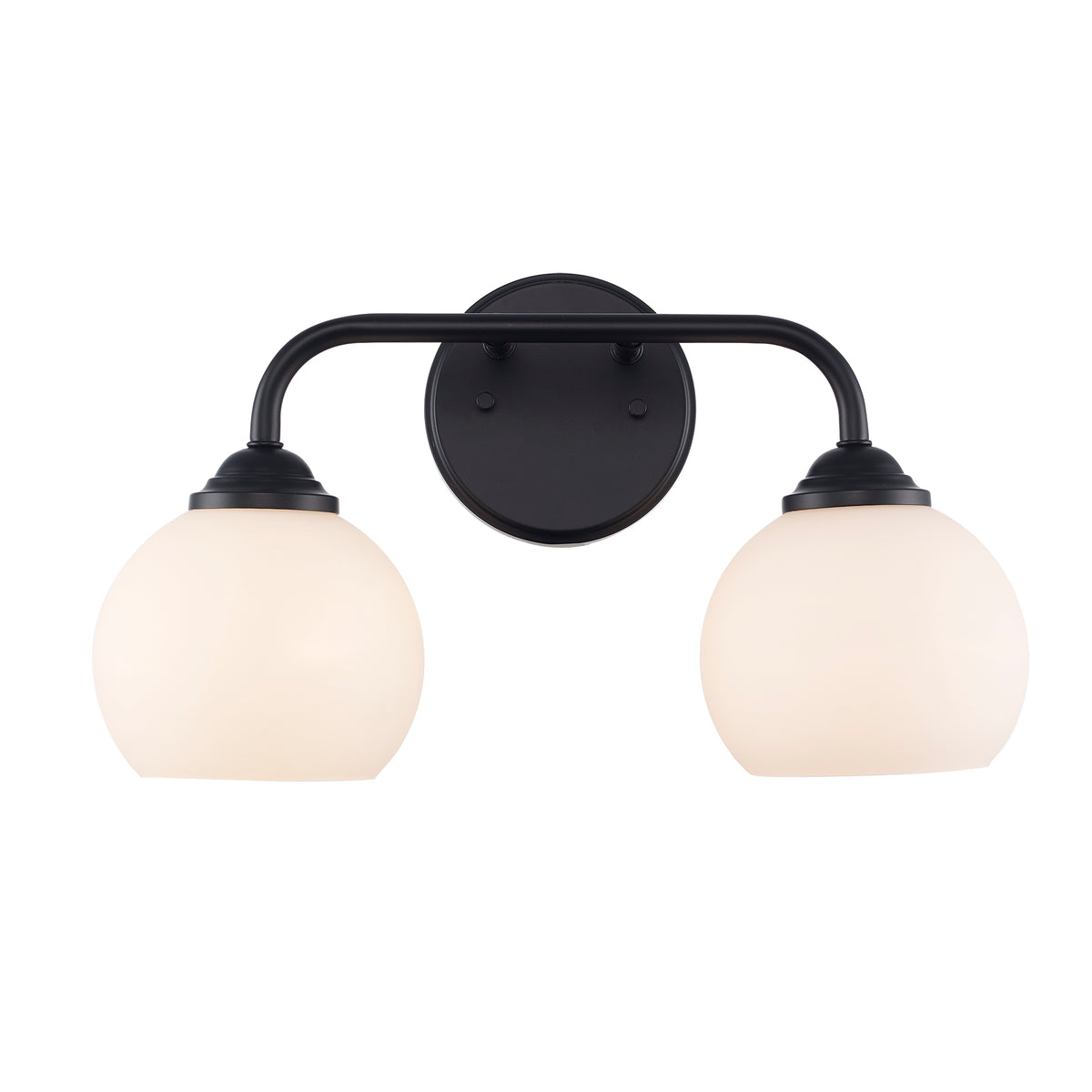 Trans Globe Lighting 22802 BK Sparkline 2 light black bath vanity wall light front view