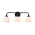 Trans Globe Lighting Sparkline 3 light black bath vanity wall light with opal glass