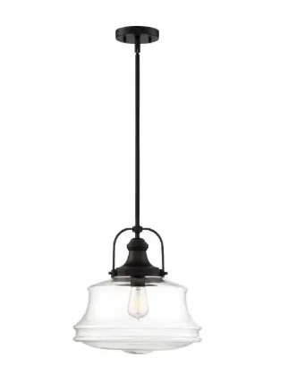 Nuvo 60-6759 Basel Series Pendant Light w/ Clear Glass, Wattage 100W, Aged Bronze