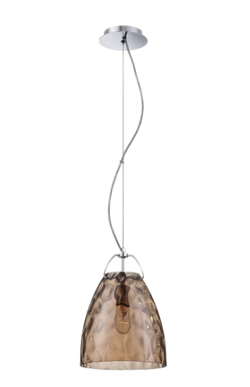 Eurofase Lighting 22900-036 Amero 10 Inch Pendant Light Chrome Finish Amber Shade