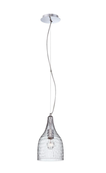 Eurofase Lighting 22903-013 Altima 7 In Pendant Light Chrome Finish Clear Shade