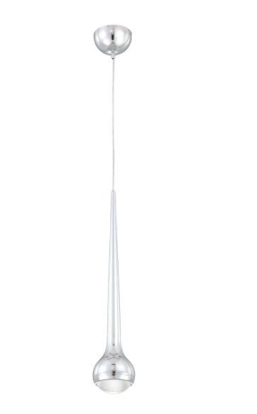 Eurofase Lighting 22960-016 Micro 4" LED Cord Pendant Light, Chrome Finish