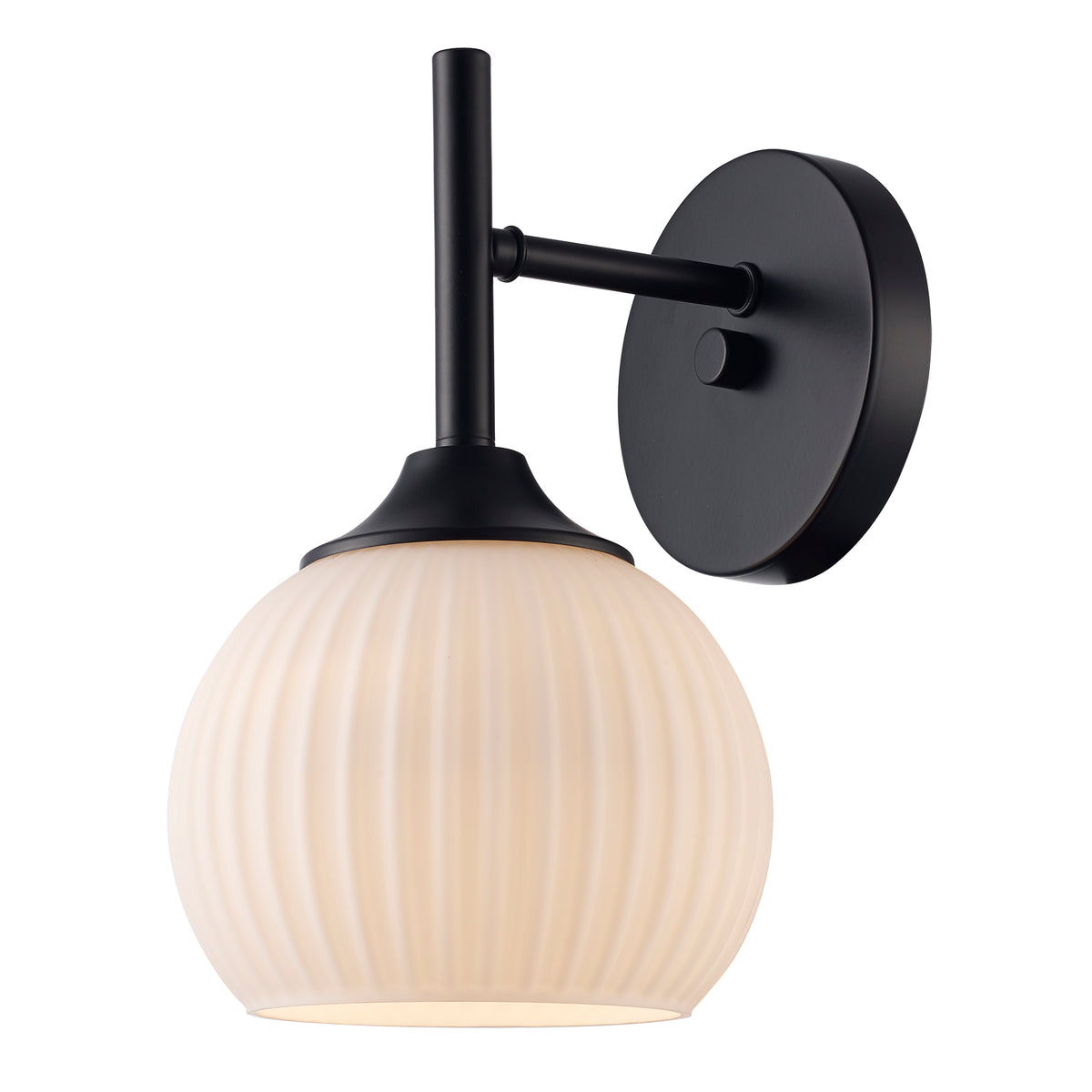 Trans Globe Lighting 22961 BK Torrance black wall sconce with white frosted glass