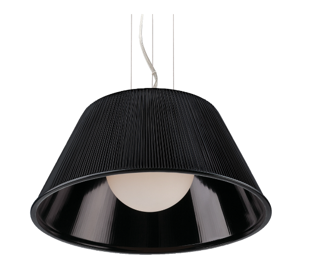 Eurofase Lighting 23068-032 Ribo - 20 In - Pendant Light - Chrome Finish - Black Shade