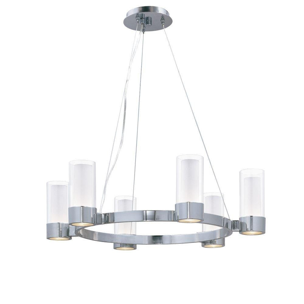 Maxim Lighting 23077CLFTPC/BUL Silo 6 Light 27 inch Polished Chrome Chandelier Ceiling Light