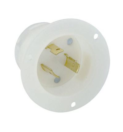 Leviton 2315 20 Amp, 125 Volt, Flanged Inlet Locking Receptacle, Industrial Grade
