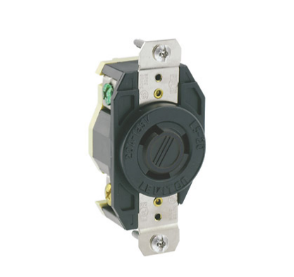 Leviton 2320-B 20 Amp, 250 Volt, Flush Mount Locking Receptacle, Industrial Grade