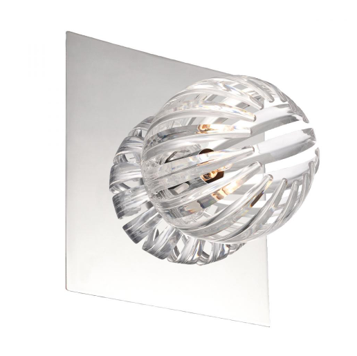 Eurofase Lighting 23203-037 COSMO 7 Inch. Flush Mount Sconce Silver Finish With Clear Shade