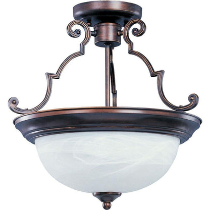 Maxim Lighting 5843MRSN Essentials 2 Light 14.75 Inch Satin Nickel Semi-Flush Mount Ceiling Light