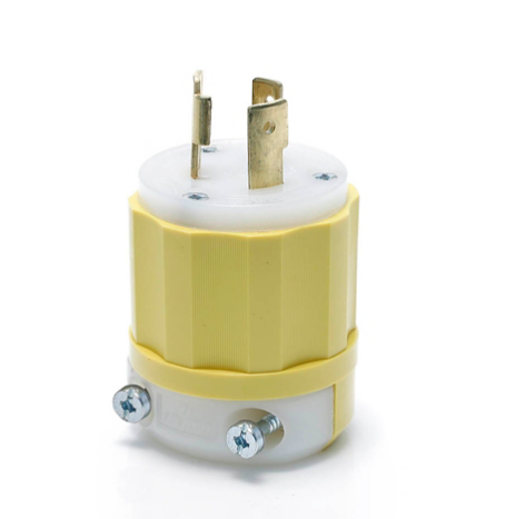 Leviton 2321-CY Locking Plug, 20 Amp, 250 Volt, Industrial Grade, Yellow & White