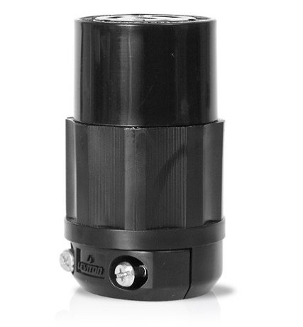 Leviton 2323-B Locking Connector, 20 Amp, 250 Volt, Industrial Grade, Black