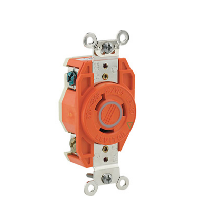 Leviton 2330-IG 20 Amp, 277 Volt, Flush Mount Locking Receptacle, Industrial Grade