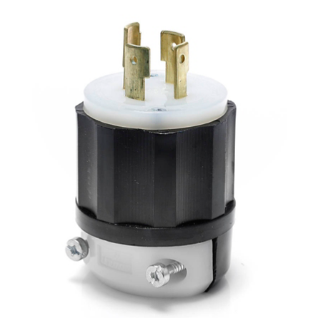 Leviton 2331 Locking Plug, 20 Amp, 277 Volt, Industrial Grade, Black & White