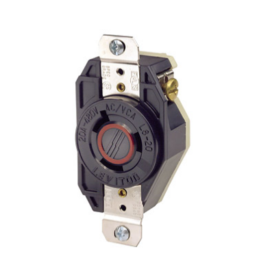 Leviton 2340 20 Amp, 480 Volt, Flush Mount Locking Receptacle, Industrial Grade