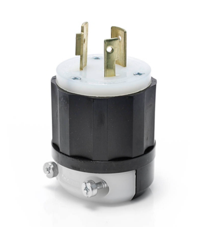 Leviton 2341 Locking Plug, 20 Amp, 480 Volt, Industrial Grade, Black & White
