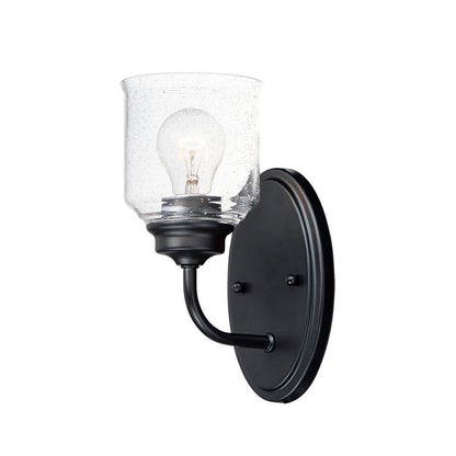 Maxim Lighting 12261CDSN Acadia 1 Light 10.5 inch Satin Nickel Bath Vanity Wall Light with Seedy Glass Shade