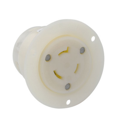 Leviton 2346 20 Amp, 480 Volt, Flanged Outlet Locking Receptacle, Industrial Grade