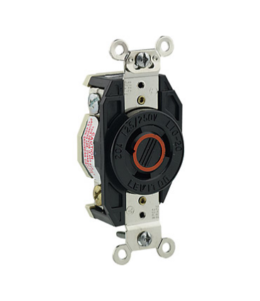 Leviton 2360 20 Amp, 125/250 Volt, Flush Mount Locking Receptacle, Industrial Grade