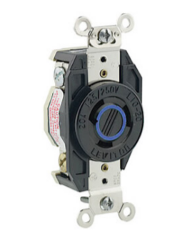 Leviton 2370 Industrial Grade Locking Receptacle, 20A, 3P, NEMA L11-20R - Black (250V)