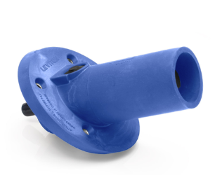 Leviton 23R23-SB 23 Series Panel Mount Receptacle, Male, 690A Max, 600V 30 Degree Angle, 1.125", Threaded Stud Termination, 250-777 MCM Cable Range, Blue Finish