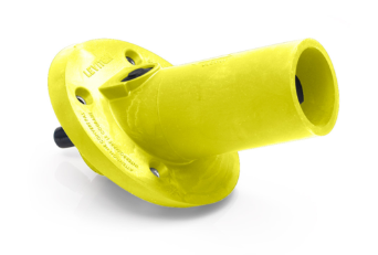 Leviton 23R23-SY 23 Series Panel Mount Receptacle, Male, 690A Max, 600V 30 Degree Angle, 1.125", Threaded Stud Termination, 250-777 MCM Cable Range, Yellow Finish