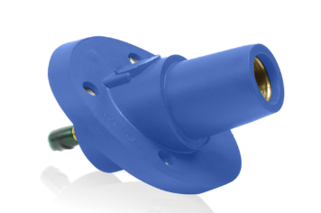 Leviton 23R24-SB 23 Series Panel Mount Receptacle, Female, 690A Max, 600V 30 Degree Angle, 1.125", Threaded Stud Termination, 250-777 MCM Cable Range, Blue Finish