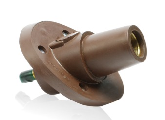 Leviton 23R24-SH 23 Series Panel Mount Receptacle, Female, 690A Max, 600V 30 Degree Angle, 1.125", Threaded Stud Termination, 250-777 MCM Cable Range, Brown Finish