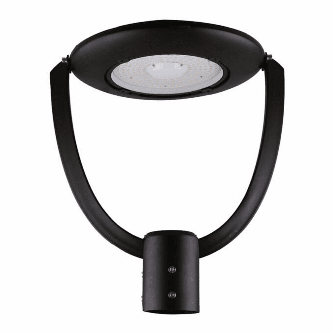 Cyber Tech Lighting PM75U2-BL/CCT Contemporary Black LED Exterior 2-Arm Pole Mount, Selectable Wattage 75W/50W/35W, Multi-Color Temperature