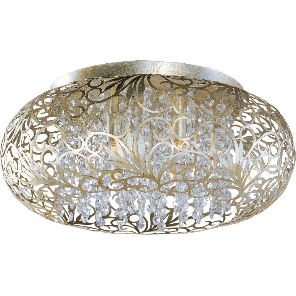Maxim Lighting 24150BCGS Arabesque 7 Light 18 Inch Golden Silver Flush Mount Ceiling Light