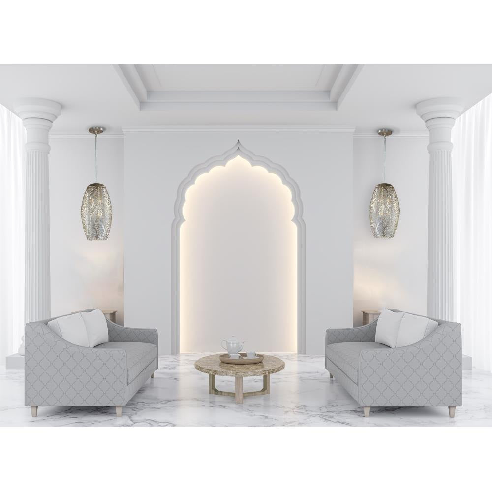 Maxim Lighting 24151BCGS Arabesque 6 Light 13 inch Golden Silver Pendant Ceiling Light lifestyle living room