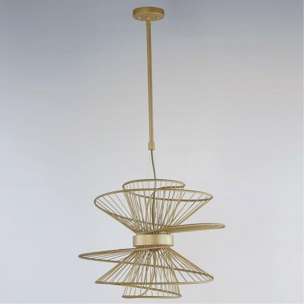 Maxim Lighting Zeta 2 Light 22 inch LED Pendant - Natural Aged Brass Finish