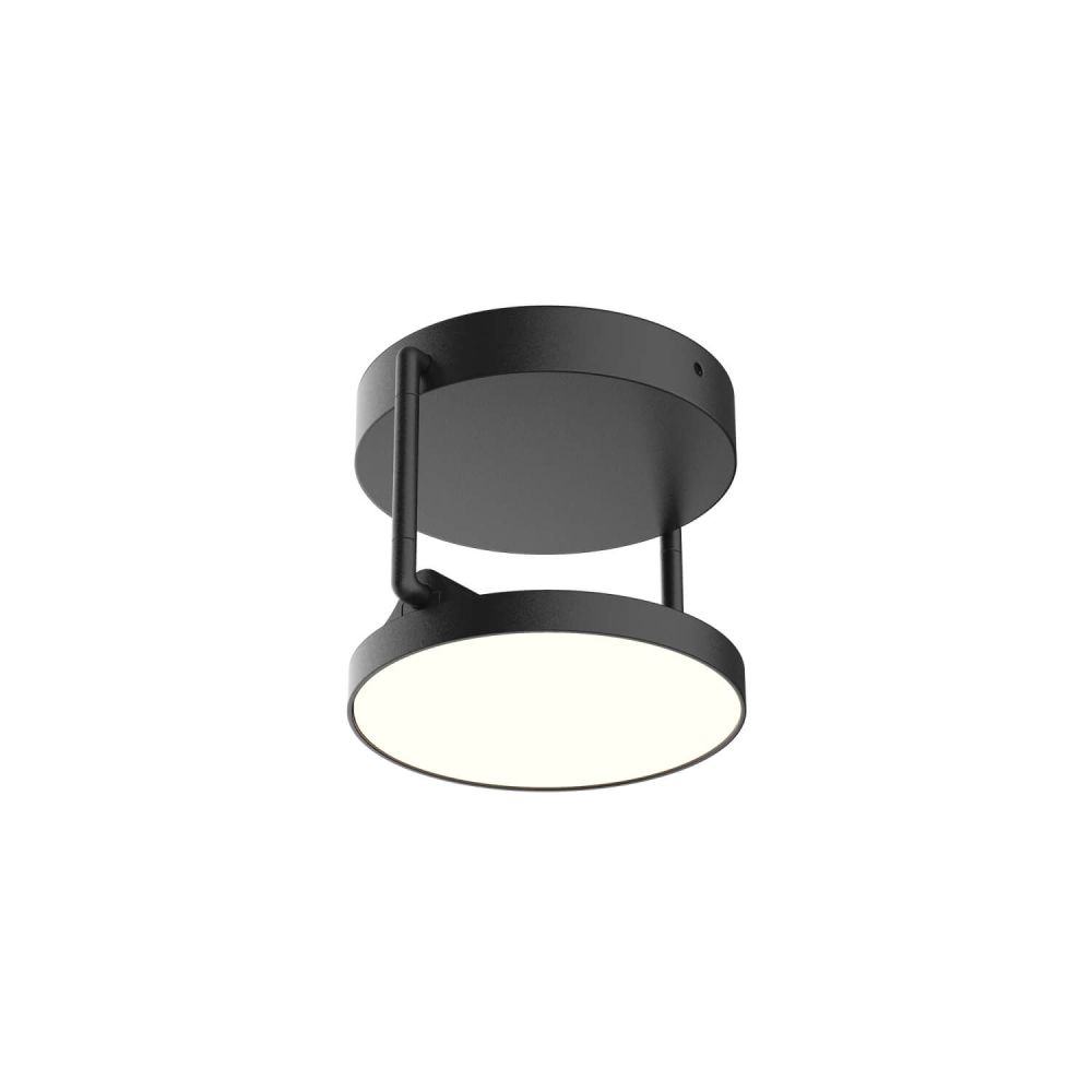 Kuzco Lighting SF72205-BK-UNV Novel 6 inch LED Semi-Flush Mount in Black with Acrylic Light Guide Diffuser, Color Temperature 3000K, Wattage 8W